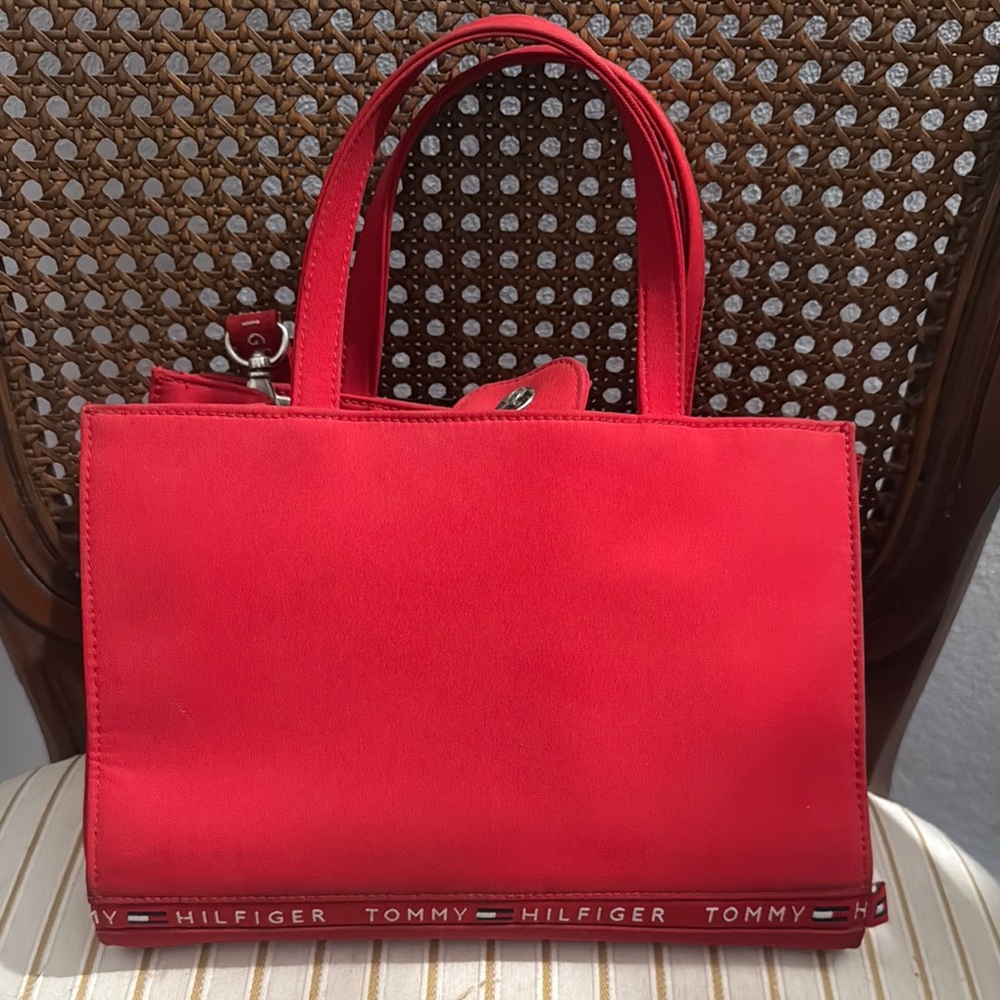 Tommy Hilfiger Bold Small Red Tote Bag